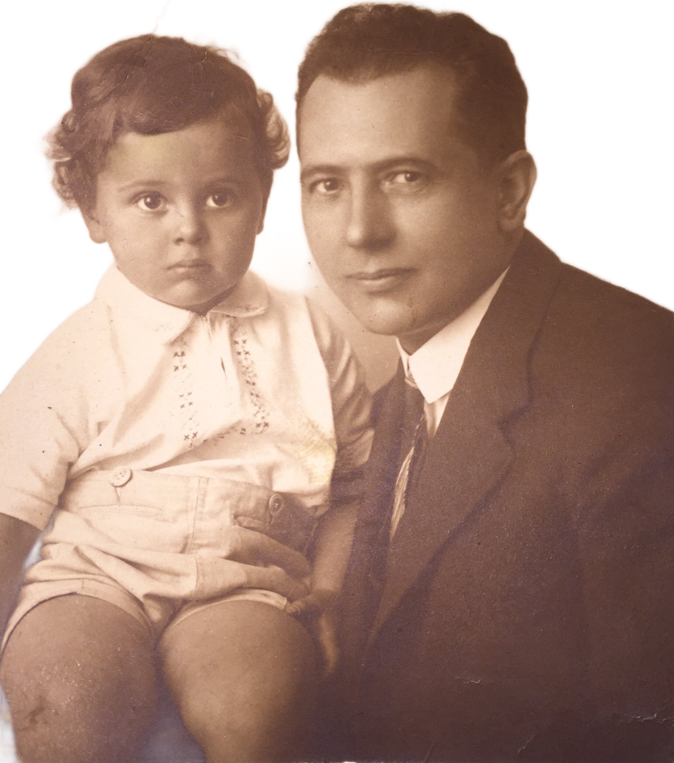 Eugene Gendlin jako dziecko z ojcem